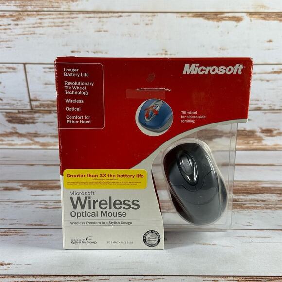 Microsoft Wireless Optical Mouse with Tilt Wheel & Ergonomic Design